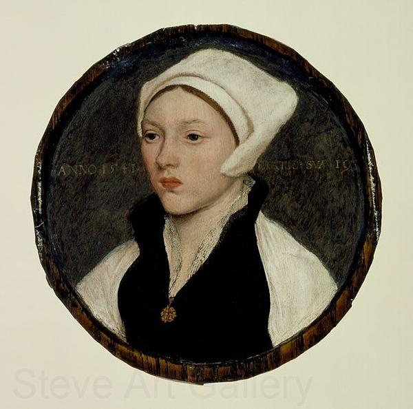HOLBEIN, Hans the Younger Portrait of a Young Woman with a White Coif France oil painting art
